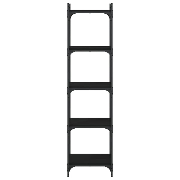 Kirjahylly 5 kerrosta musta 40x30x154 cm tekninen puu