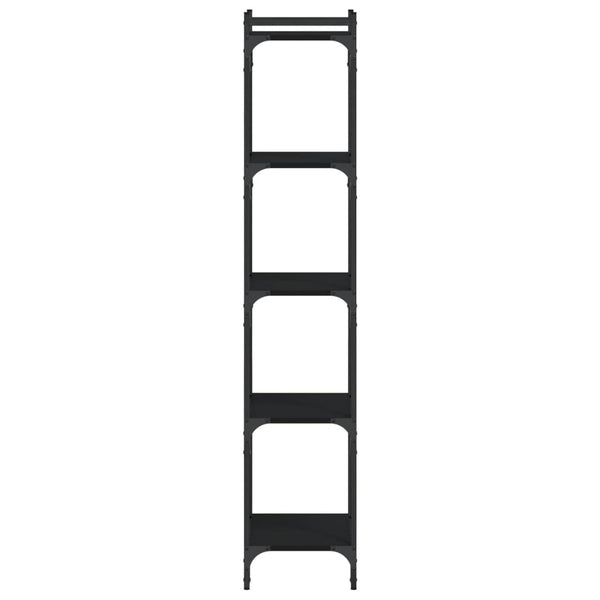 Kirjahylly 5 kerrosta musta 40x30x154 cm tekninen puu