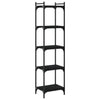 Kirjahylly 5 kerrosta musta 40x30x154 cm tekninen puu