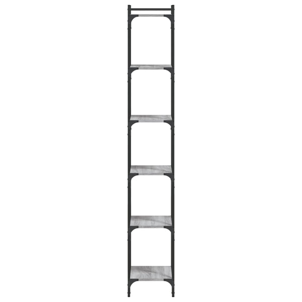 Kirjahylly 6 kerrosta harmaa Sonoma 40x30x188 cm tekninen puu