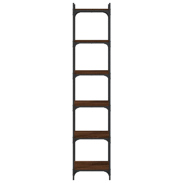 Kirjahylly 6 kerrosta ruskea tammi 40x30x188 cm tekninen puu