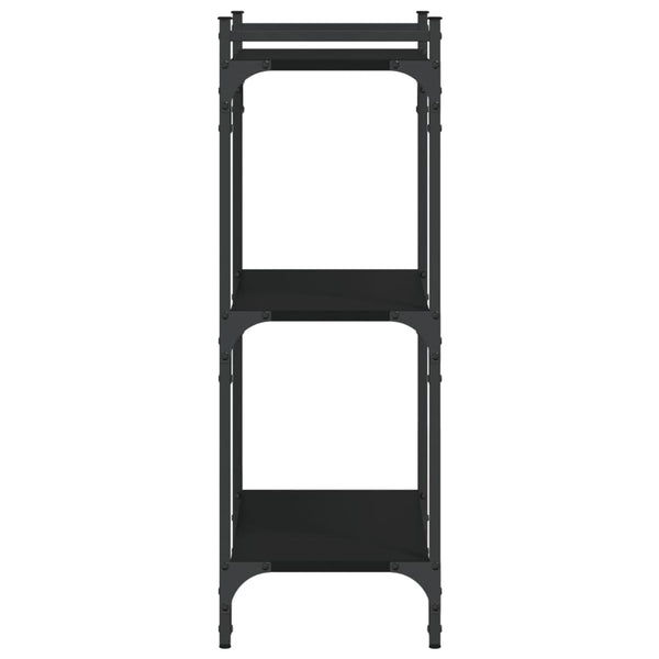 Kirjahylly 3 kerrosta musta 60x30x86 cm tekninen puu