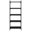 Kirjahylly 5 kerrosta musta 60x30x154 cm tekninen puu