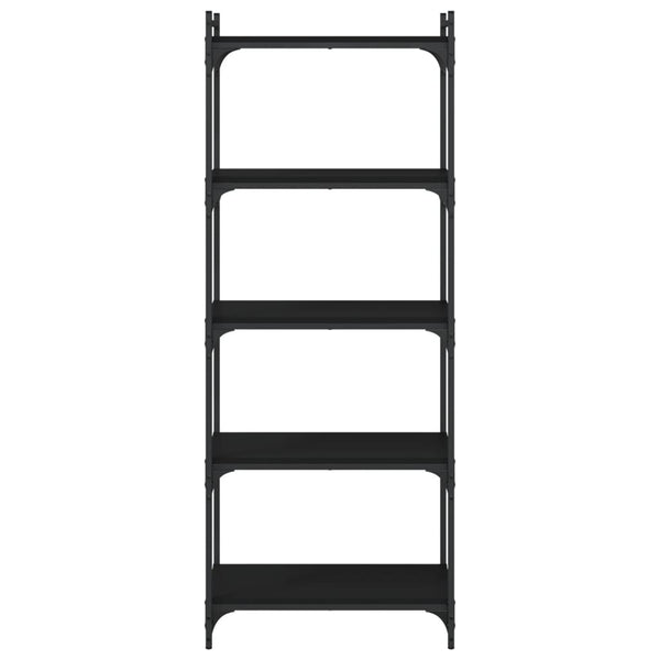 Kirjahylly 5 kerrosta musta 60x30x154 cm tekninen puu
