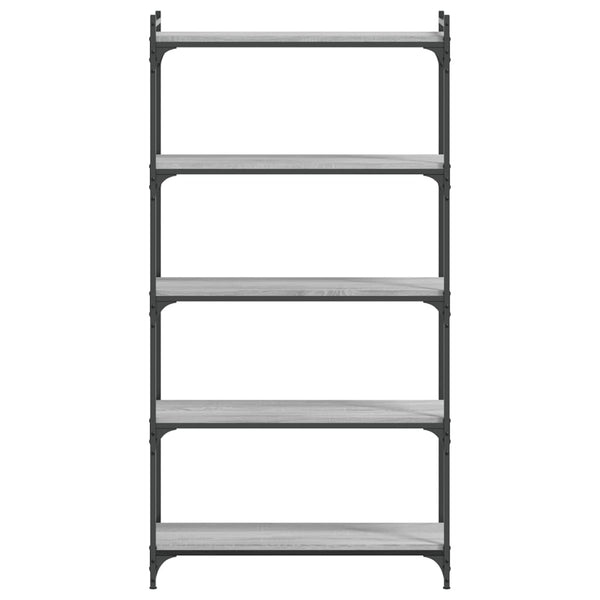 Kirjahylly 5 kerrosta harmaa Sonoma 80x30x154 cm tekninen puu