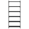 Kirjahylly 6 kerrosta musta 80x30x188 cm tekninen puu