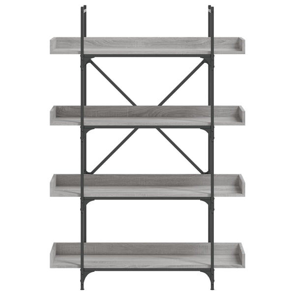 Kirjahylly 4 tasoa harmaa Sonoma 100x33x145,5 cm tekninen puu