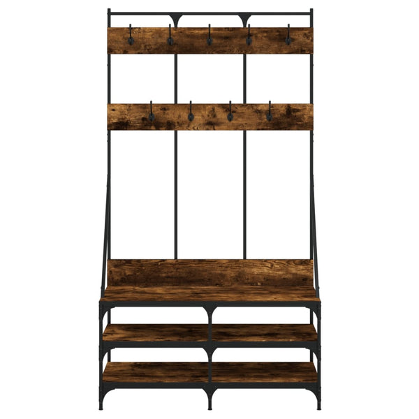 Naulakko kenkätelineellä savutammi 100x40x184 cm