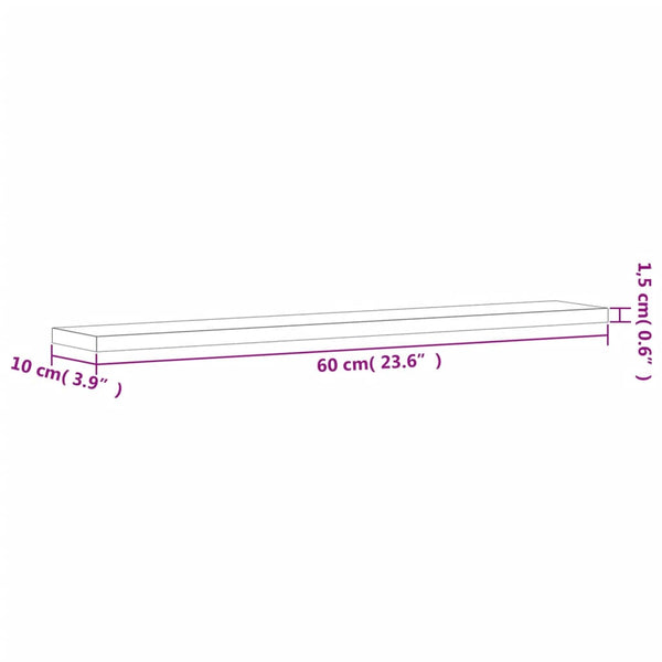 Seinähyllyt 4 kpl harmaa Sonoma 60x10x1,5 cm tekninen puu