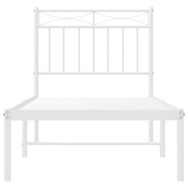 Metallisängynrunko ilman patjaa päätylevy valkoinen 75x190 cm