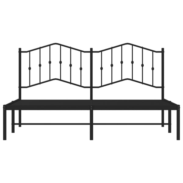 Metallinen sängynrunko päädyllä musta 183x213 cm
