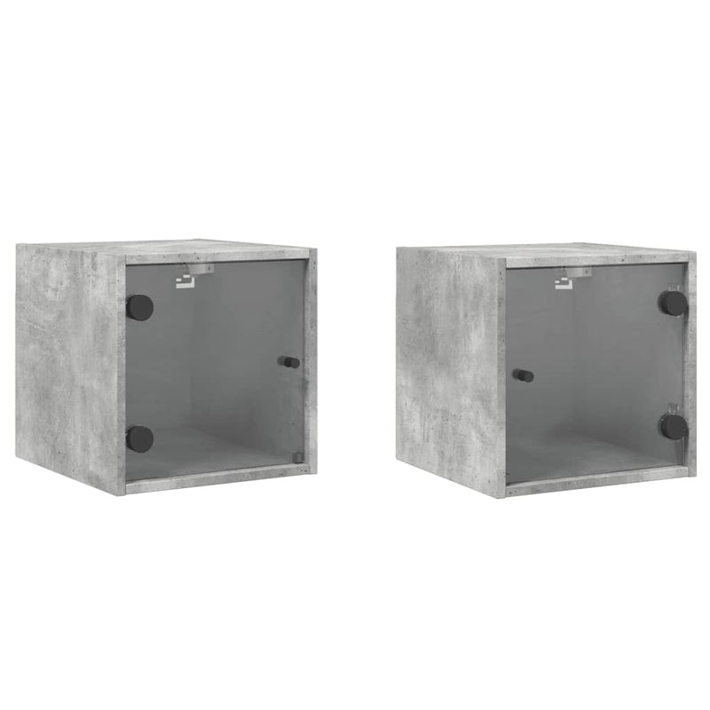 Betoninharmaa yöpöydät Nicia 35x37x35cm (2 kpl)