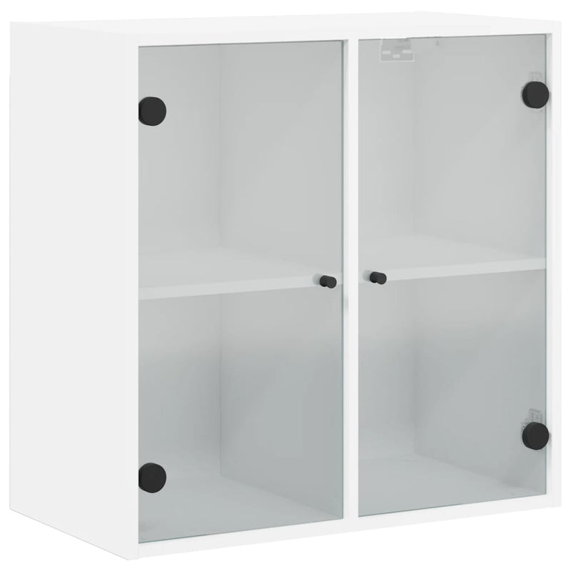 Valkoinen seinäkaappi Mitruca 68x37x68,5cm (lasiovilla)