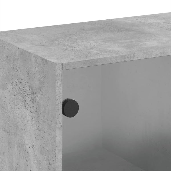 Seinäkaappi lasiovilla betoninharmaa 68x37x68,5 cm
