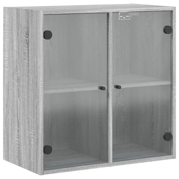 Harmaa seinäkaappi Mitruca 68x37x68,5cm (lasiovilla sonoma)