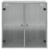 Harmaa seinäkaappi Mitruca 68x37x68,5cm (lasiovilla sonoma)