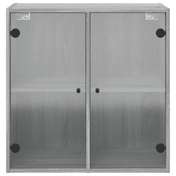 Harmaa seinäkaappi Mitruca 68x37x68,5cm (lasiovilla sonoma)