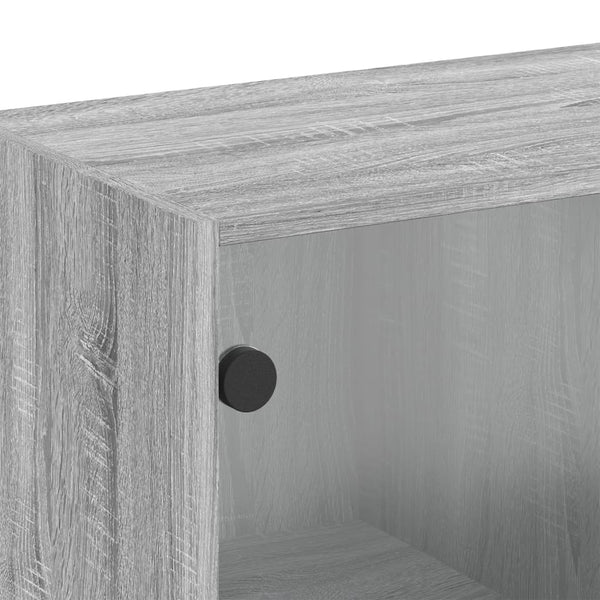 Harmaa seinäkaappi Mitruca 68x37x68,5cm (lasiovilla sonoma)