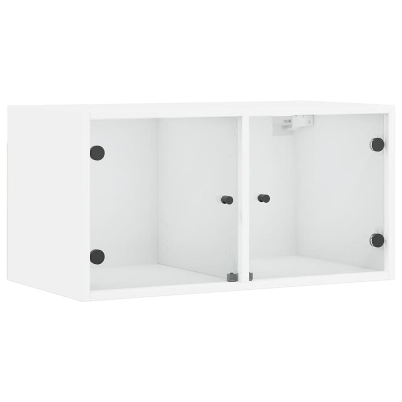 Valkoinen seinäkaappi Crystal 68,5x37x35cm (lasiovilla)