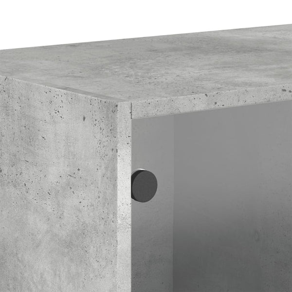 Seinäkaappi lasiovilla betoninharmaa 68,5x37x35 cm