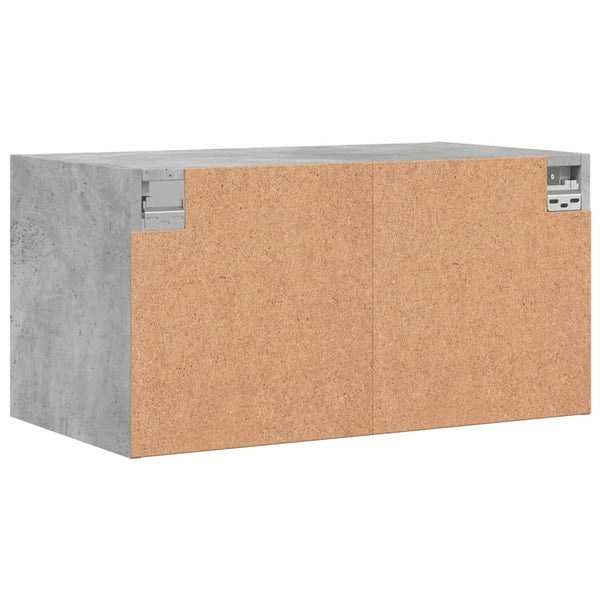 Seinäkaapit lasiovilla 2 kpl betoninharmaa 68,5x37x35 cm