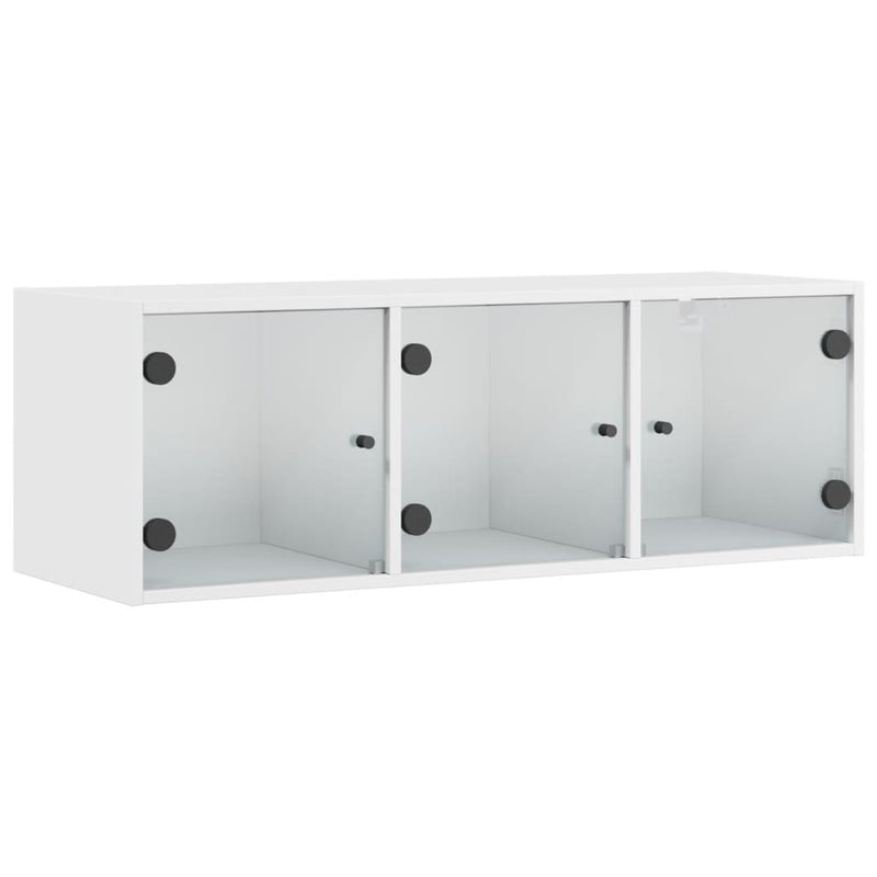 Valkoinen seinäkaappi Sidex 102x37x35cm (lasiovilla)