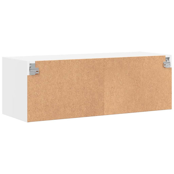 Seinäkaappi lasiovilla valkoinen 102x37x35 cm