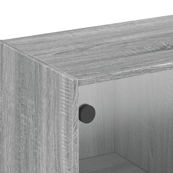 Seinäkaappi lasiovilla harmaa Sonoma 102x37x35 cm
