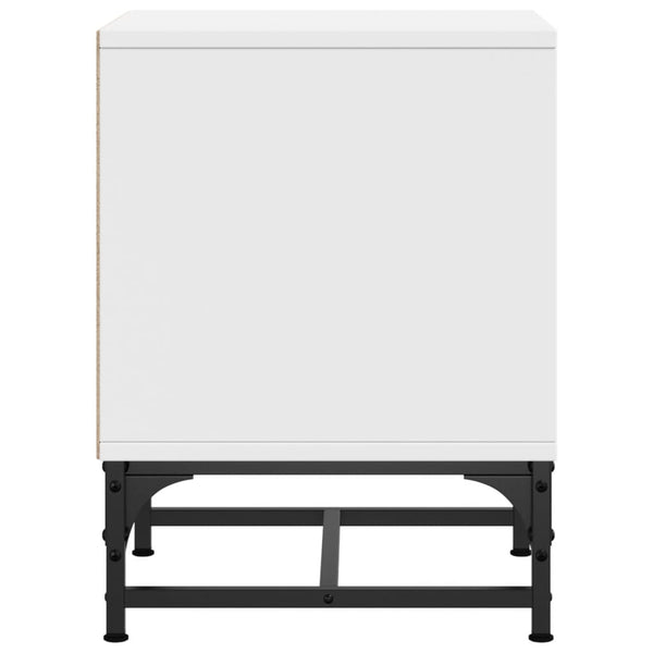 Yöpöytä lasiovella valkoinen 35x37x50 cm