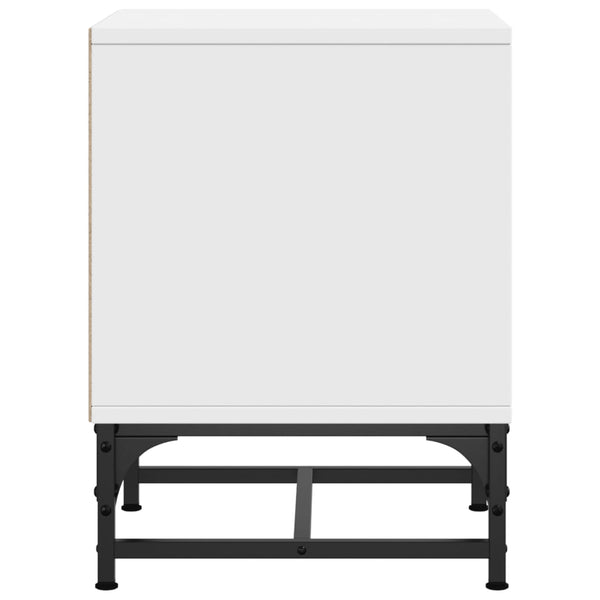 Yöpöydät lasiovilla valkoinen 2 kpl 35x37x50 cm