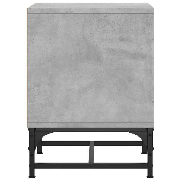Yöpöydät lasiovilla 2 kpl betoninharmaa 35x37x50 cm