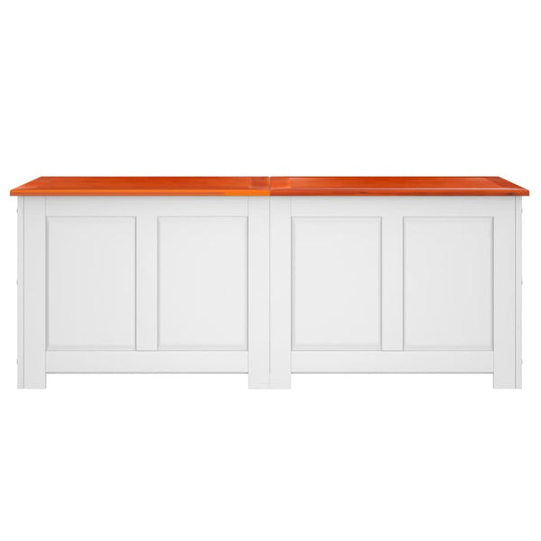 Säilytysarkku kannella ruskea ja valkoinen täysi akasiapuu