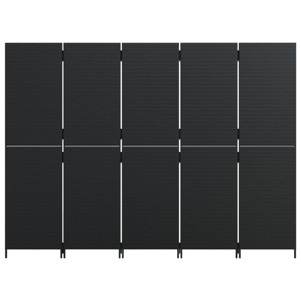 Tilanjakaja 5 paneelia musta polyrottinki