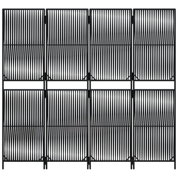 Tilanjakaja 4 paneelia musta polyrottinki