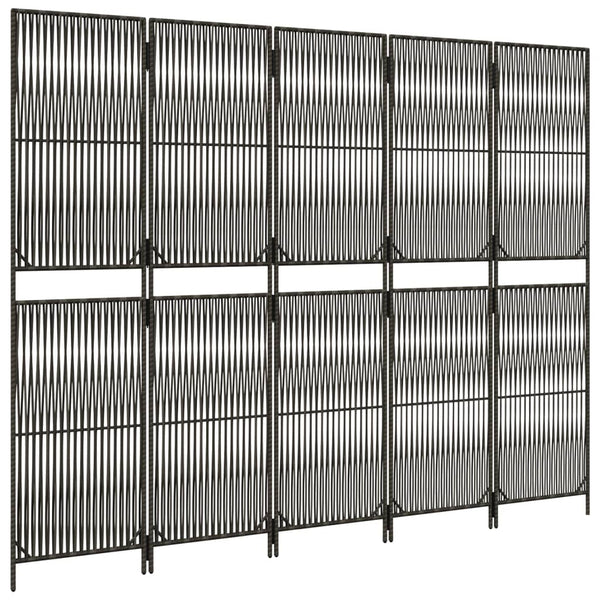 Tilanjakaja 5 paneelia harmaa polyrottinki