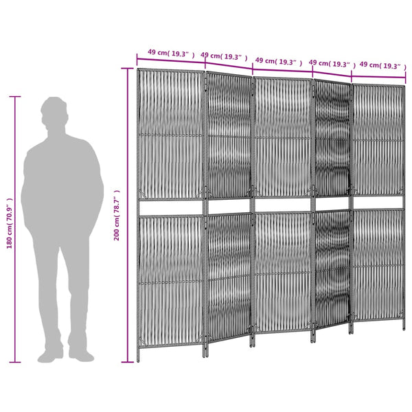 Tilanjakaja 5 paneelia beige polyrottinki