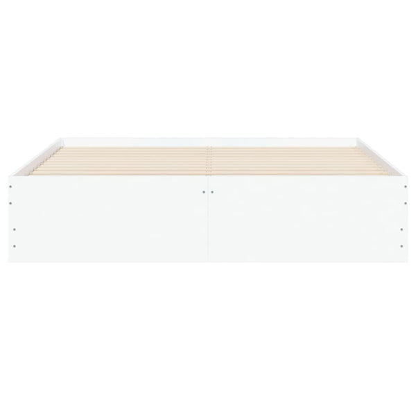 Sängynrunko laatikoilla valkoinen 150x200 cm tekninen puu