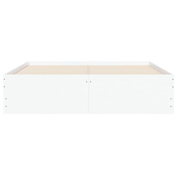 Sängynrunko laatikoilla valkoinen 120x200 cm tekninen puu