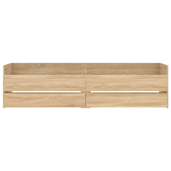 Sängynrunko laatikoilla Sonoma-tammi 90x200 cm