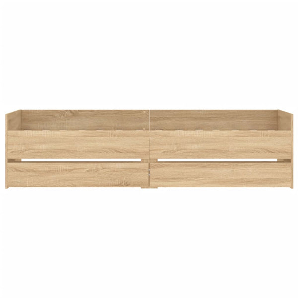 Sängynrunko laatikoilla Sonoma-tammi 90x190 cm