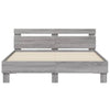 Sängynrunko päätylevyllä harmaa Sonoma 150x200 cm tekninen puu