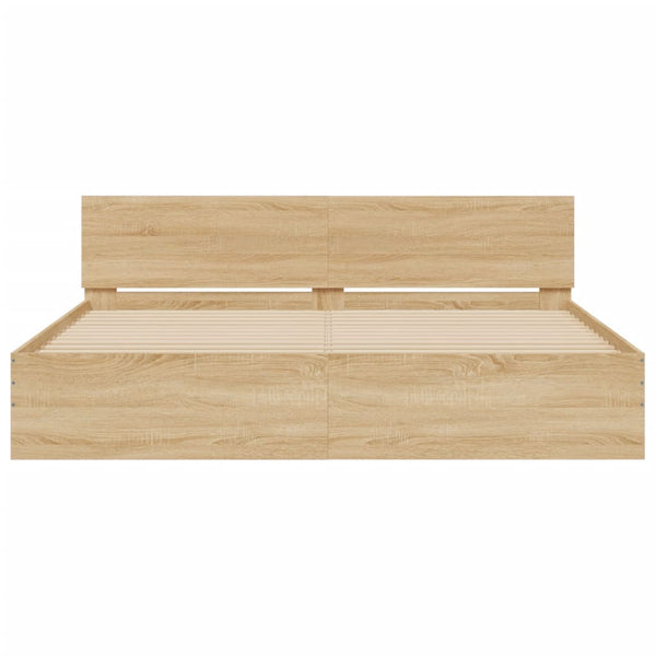 Sängynrunko päädyllä Sonoma-tammi 200x200 cm