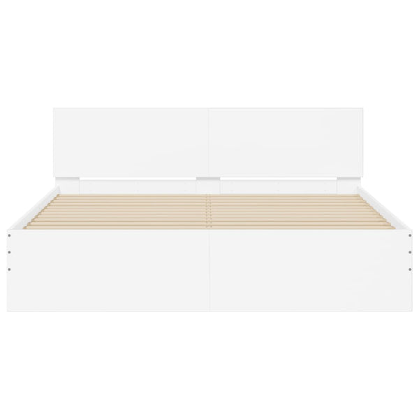 Sängynrunko päädyllä valkoinen 150x200 cm