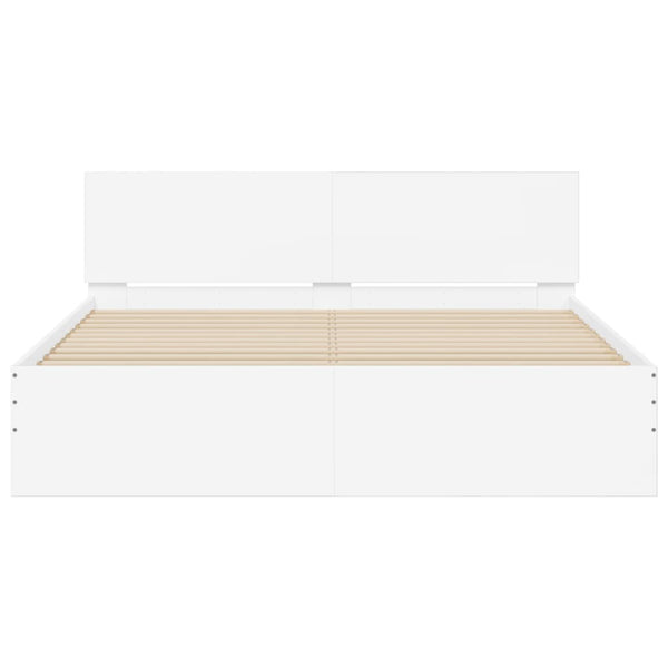 Sängynrunko päädyllä valkoinen 140x200 cm