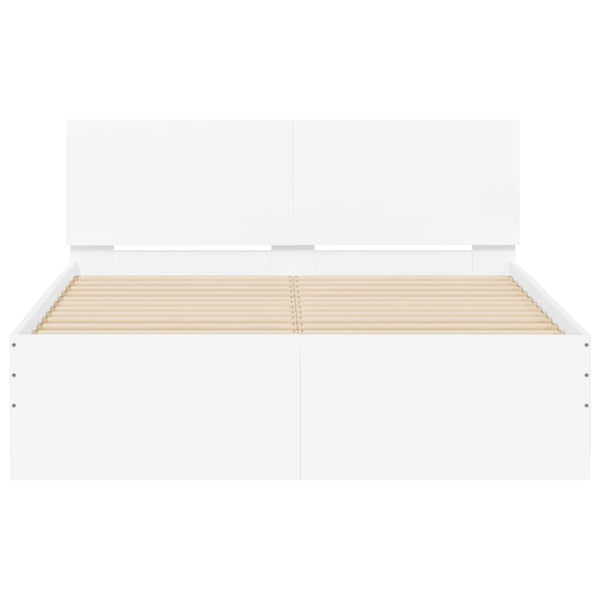 Sängynrunko päädyllä valkoinen 120x190 cm