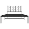 Metallinen sängynrunko päädyllä musta 107x203 cm