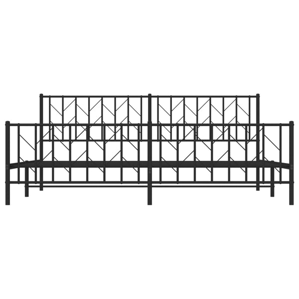 Musta metallinen sängynrunko päädyillä Tchervincky 200x200cm