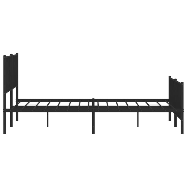 Musta metallinen sängynrunko päädyillä Tchervincky 200x200cm