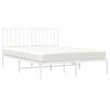 Valkoinen metallinen sängynrunko päädyllä Tchervincky 140x200cm