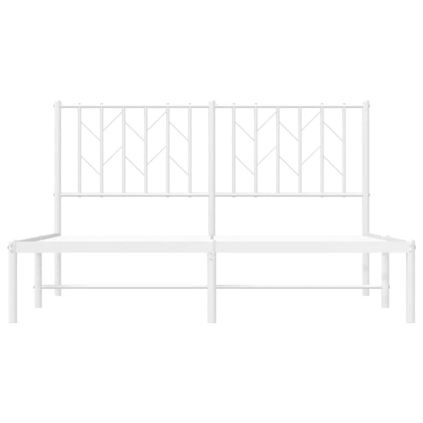 Valkoinen metallinen sängynrunko päädyllä Tchervincky 140x200cm